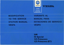 Guide Technique Vespa 50R - 50Special - 125_Primavera - 125PrimaveraET3